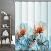 Красная Синяя Цветочная Шторка для Душа, Декоративная Шторка для Ванной Комнаты, Водонепроницаемая Шторка для Душа с Крючками