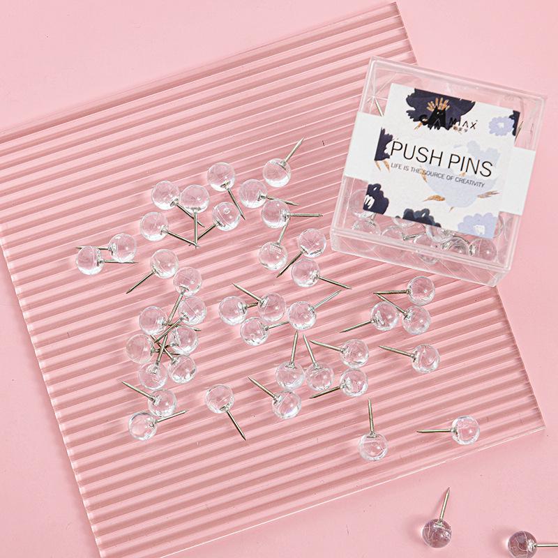 Прозрачные креативные кнопки для пробковой доски с гвоздями Earth – в коробке с круглой головкой