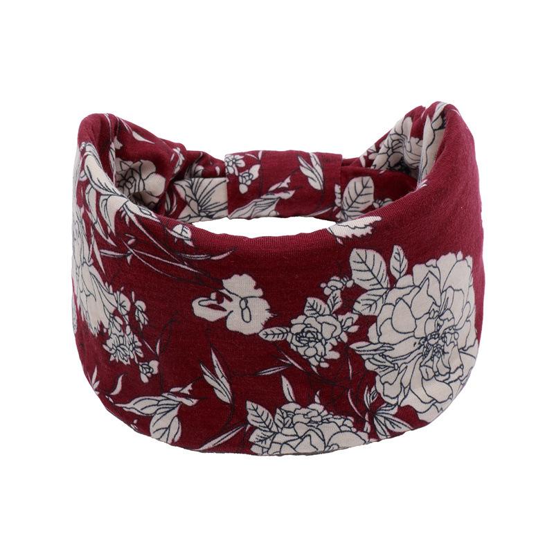 New Boho Cotton Wide Headband for Women Cashew Leopard Flower Print Turban Headwrap Knot Hairband Bandana Girls Hair Accessories