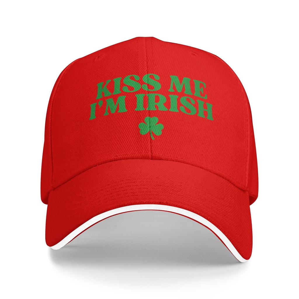 Kiss Me I'm Irish Funny St Patricks Day Baseball Cap Unisex Men Print Hip Hop Hats Summer Fashion Outdoor Sport Baseball Caps