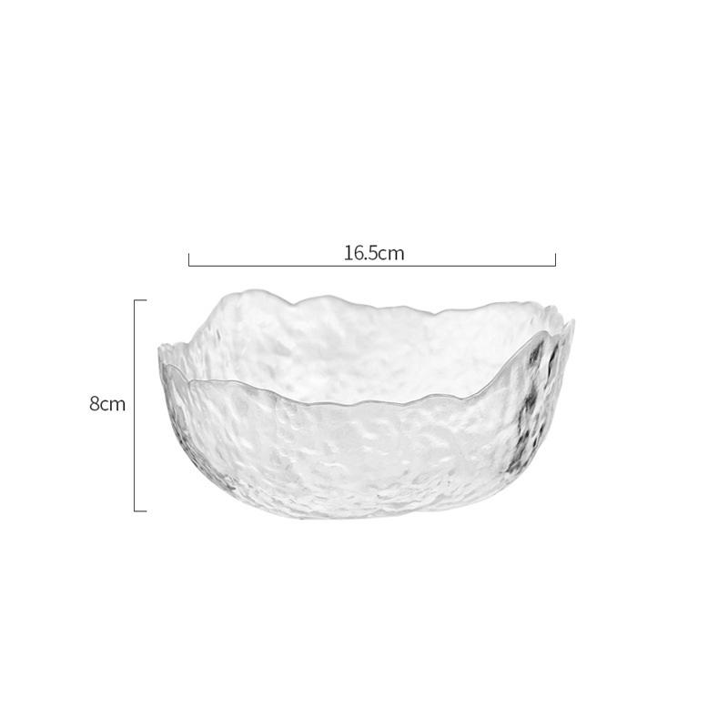 Синсюань Золотистый ободок Стеклянная миска Прозрачная фруктовая тарелка Миска для овощного салата Домашняя креативная миска для холодных овощей