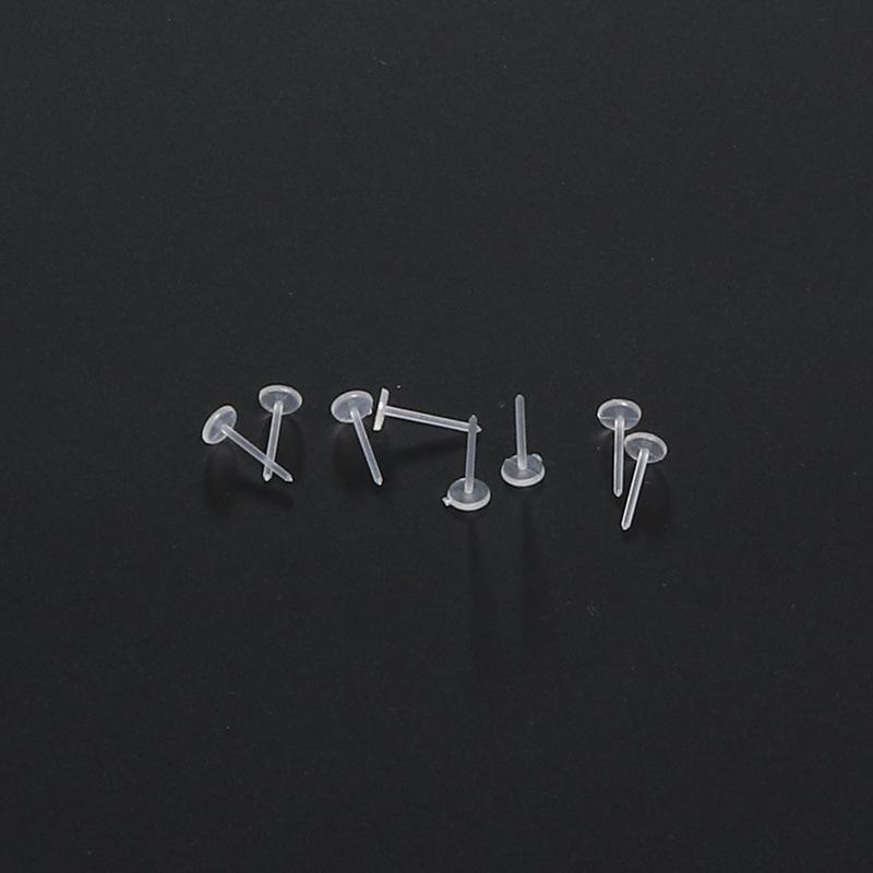 Беруши из материала, ушные иглы, прозрачные серьги, аксессуары, пластиковые плоские чашечки в форме ушных палочек, 100 комплектов, антиаллергенные ювелирные изделия «сделай сам», аксессуары