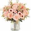 Rose Daisy Simulation Flower Silk Petals Decorative Flower Bouquet Faux Flower  Wedding Ornament