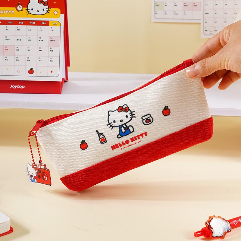 Оригинальный холщовый пенал Hello Kitty – Большой вместимости и милый мультяшный дизайн для школьников