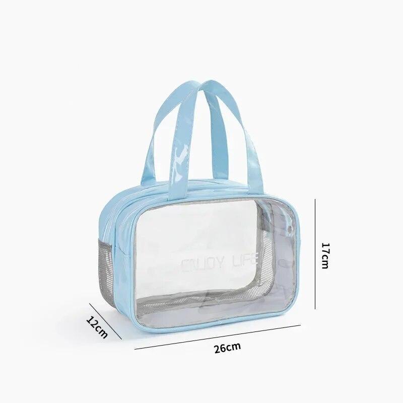 Transparent PVC Large Capacity Storage Bag Swimming Bags Women Large Wet Dry Separation Sports Bag Beach Fitness Travel Handbag