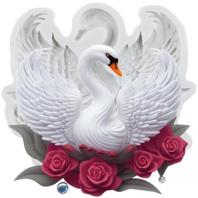 Силиконовая форма Лебедь Формы для мастики Лебедь Инструменты для украшения торта Тематический торт Десерт Украшенная форма для шоколадных конфет