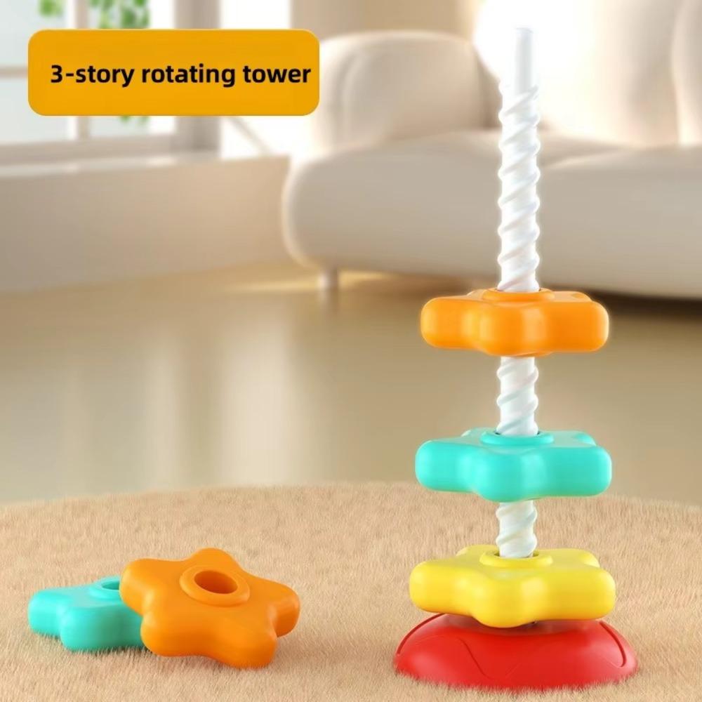 Радужная башня Вращающаяся радужная башня Игрушка Монтессори Составление радужной башни Дети