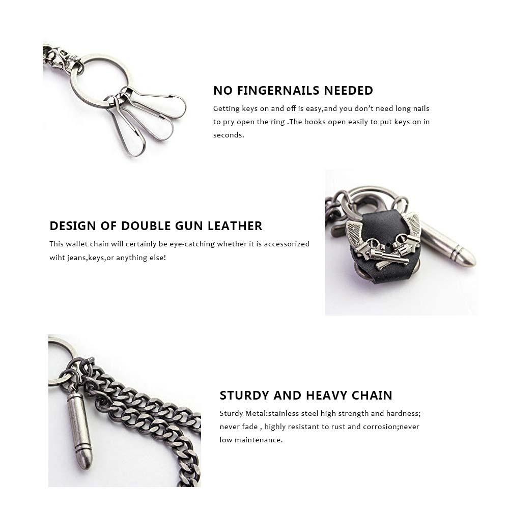 1PCS Pants Chain Jeans Chain Wallet Chain for Men Punk Skull Trousers Chain Keychain Bullet Biker Chain