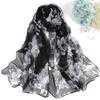 Summer Beach Long Sun Protection Scarf and Shawl Women Decorative Floral Thin Chiffon Scarves