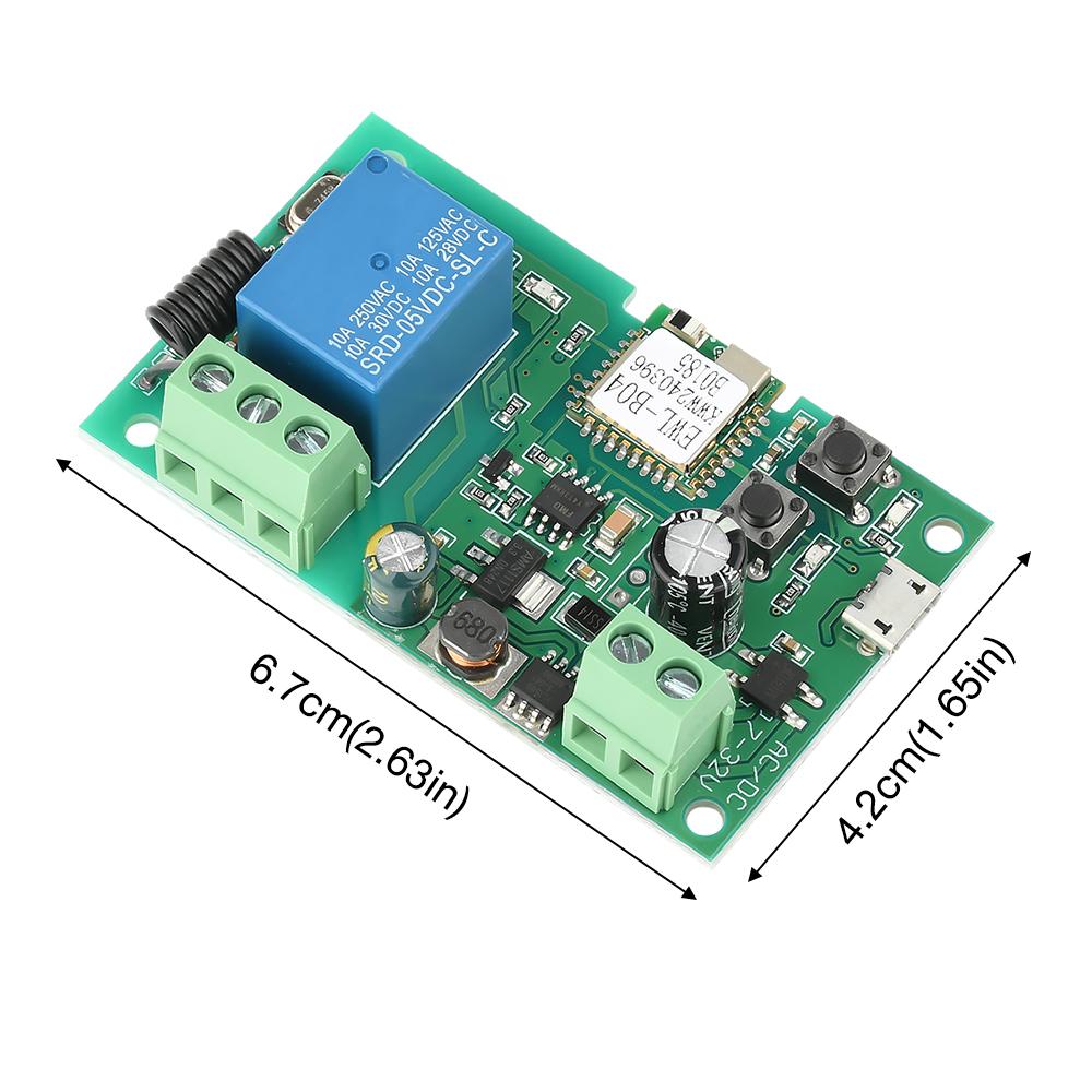 5V/DC7-32V WiFi Smart Switch for eWeLink Control Relay Module USB Be Applied to Access Control Turn on PC Garage Door