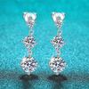 D Color VVS1 3.2CTTW Certified Moissanite Drop Earrings for Women Lab Diamond Wedding Jewelry 925 Sterling Silver