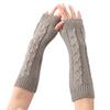 Теплые длинные перчатки без пальцев, утеплители для рук, утолщенные трикотажные эластичные женские 1 пара эластичных варежек для зимы для женщин