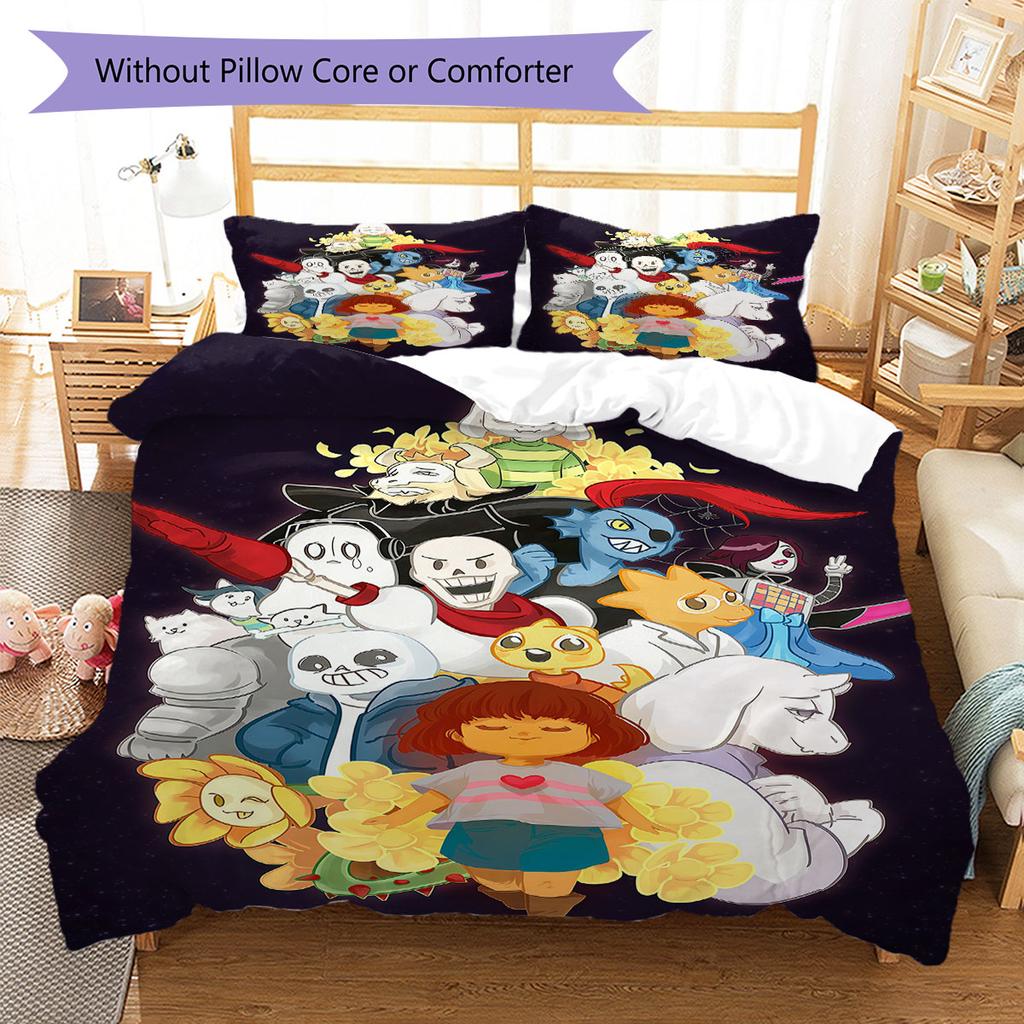 Deltarune Chaos Magic Bedding Quilt Set Quilt Cover Pillowcase Home Decoration Birthday Gift (1 * duvet cover + 2 * pillowcase, without core)