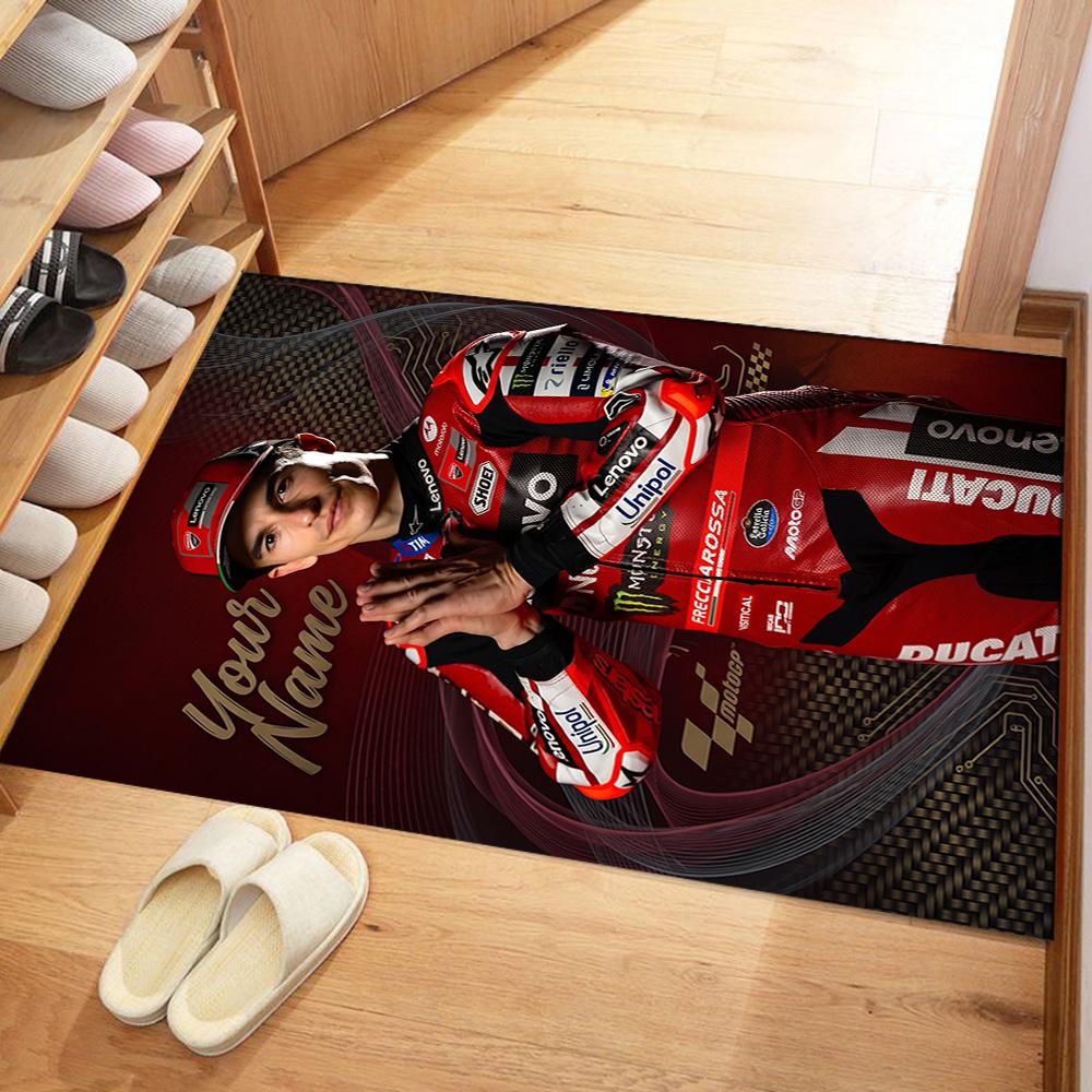 Pecco Bagnaia Customize Your Name Floor Mat Suitable For Bedrooms Decorate Room Game Room Outdoor Antislip Rug Decorate Offices Gift For Festivals