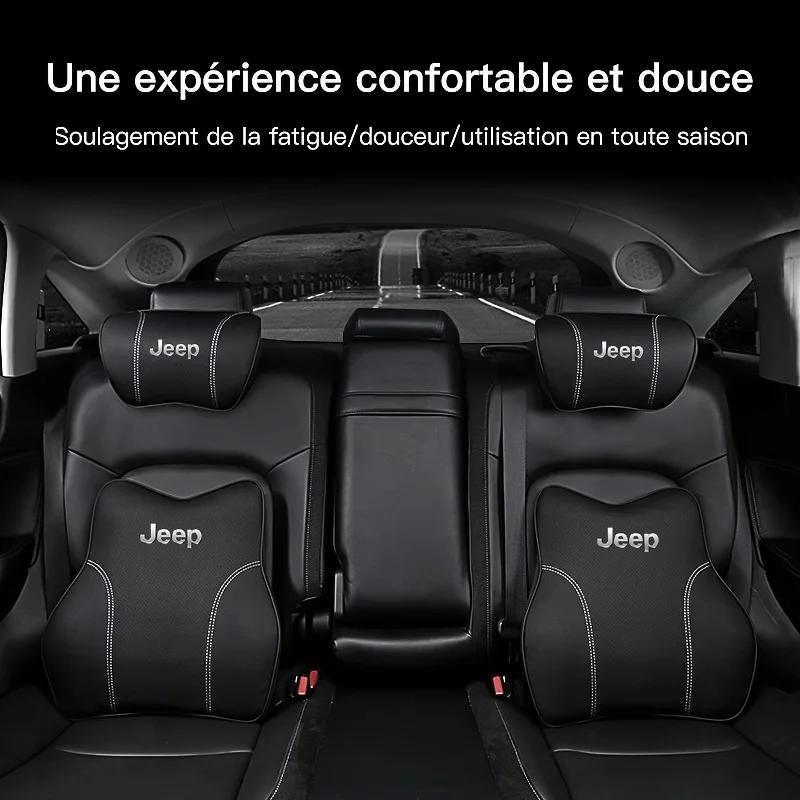 Для автомобиля Jeep Кожаный Подголовник Сиденья Поясничная Поддержка Подушка на Талию Для Jeep Grand Cherokee Wrangler JK Gladiator Compass Rene
