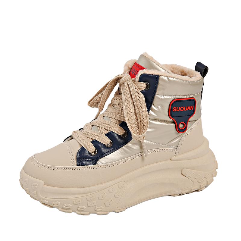 TUINANLE Женские ботильоны зимние плюшевые теплые высокие кроссовки для женщин прогулочные кроссовки нескользящие на открытом воздухе