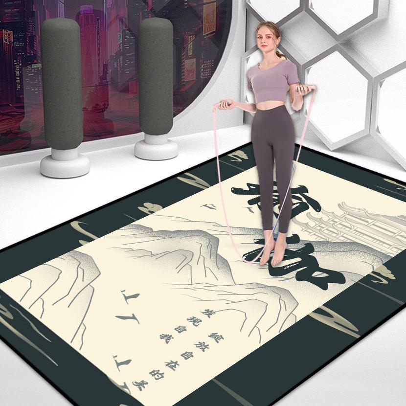 Звуконепроницаемый нескользящий амортизирующий коврик для прыжков со скакалкой, йоги и танцевального фитнеса