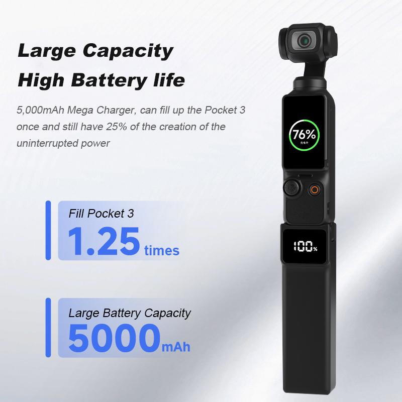 Для DJI Osmo Pocket 3 5000 мАч Аккумулятор Ручной Пауэрбанк Рукоятка для Osmo Pocket 3 Аксессуар
