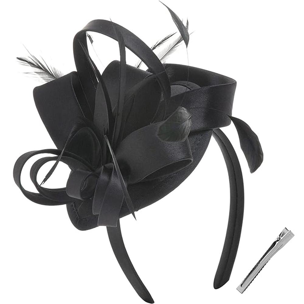 Чародеи для женщин, шляпа для чаепития, повязка на голову, дерби, свадебная церковь, свадебный коктейль, заколка для волос с перьями
