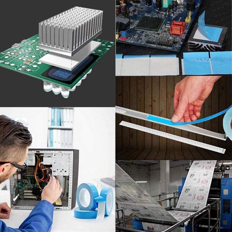 25 м/рулон, ширина 8/10/12/20 мм, двухсторонняя термопроводящая клейкая лента для чипа, печатной платы, светодиодная лента, радиатор