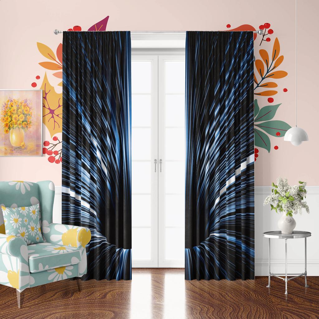 Fashion Vortex Visual Print Curtains Kitchens Bedrooms Study Rooms Cafes Curtain Set Of 2 Made Polyester Washable Bedroom Ready