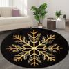 1 шт., круглый коврик с рисунком рождественской снежинки, для дома, нескользящий, моющийся, из волокна, мягкий, удобный коврик для спальни, гостиной