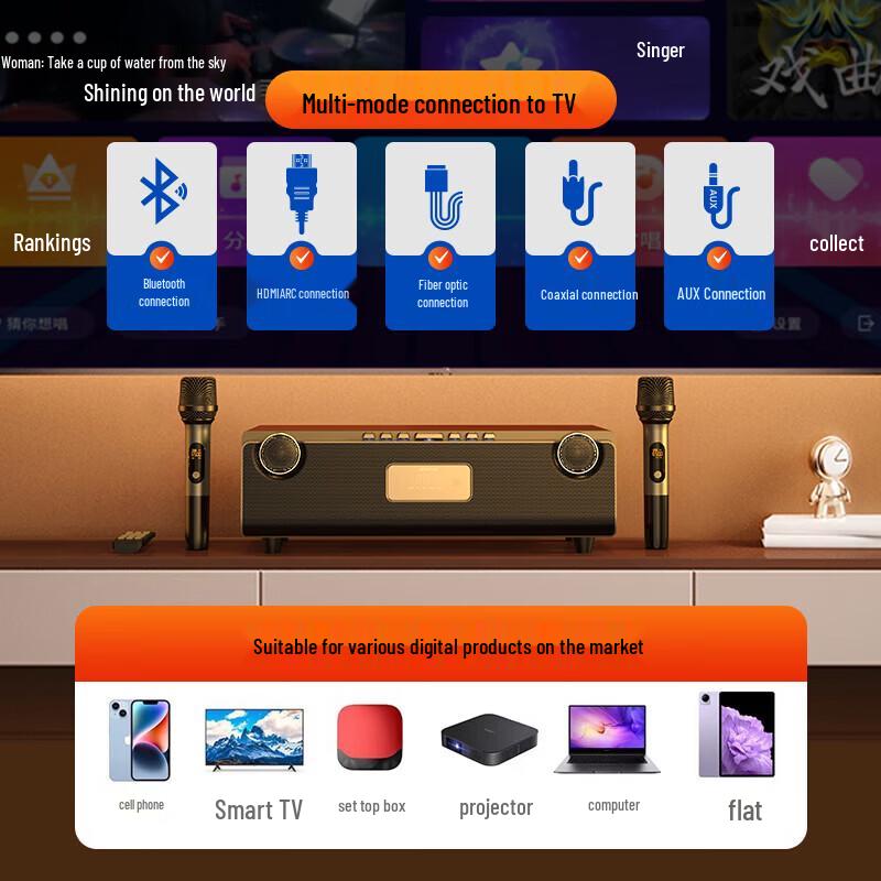 SANSUI All-in-One Home KTV Audio System CN plug (adapter included)