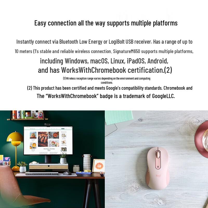 Logitech M650 Silent Bluetooth Ergonomic Mouse