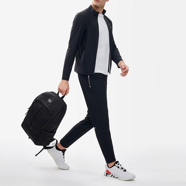 Fila Logo Lightweight Cool Feel Zip Jacket Men Jackets Black A11M221503FBK