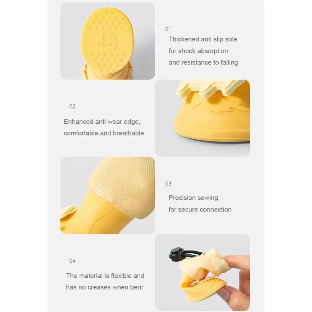 4 шт./компл. Нескользящие резиновые сапоги для собак, водонепроницаемая обувь для улицы, силиконовая обувь для домашних животных, дождливый день