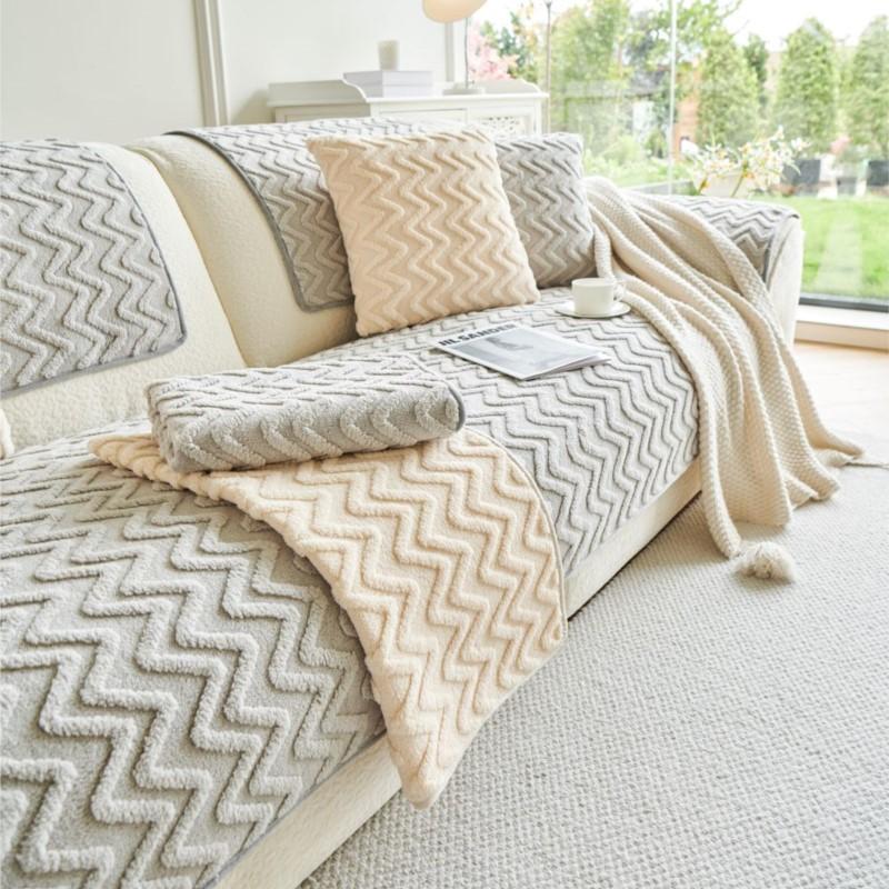 Зимний теплый чехол Funda Sofa Mats Living Home Нескользящий волнистый жаккардовый диван Подушка Чехлы для дивана