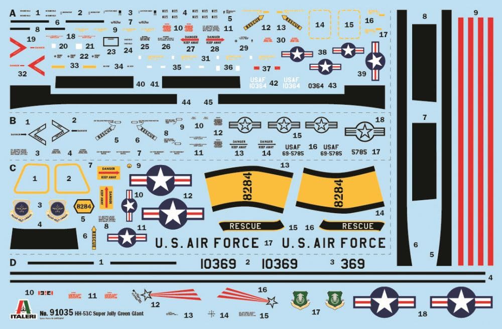 Italeri American Jolly Green Giant Plastic Model Kit IT91035 1/72 HH-53C (Helicopter)