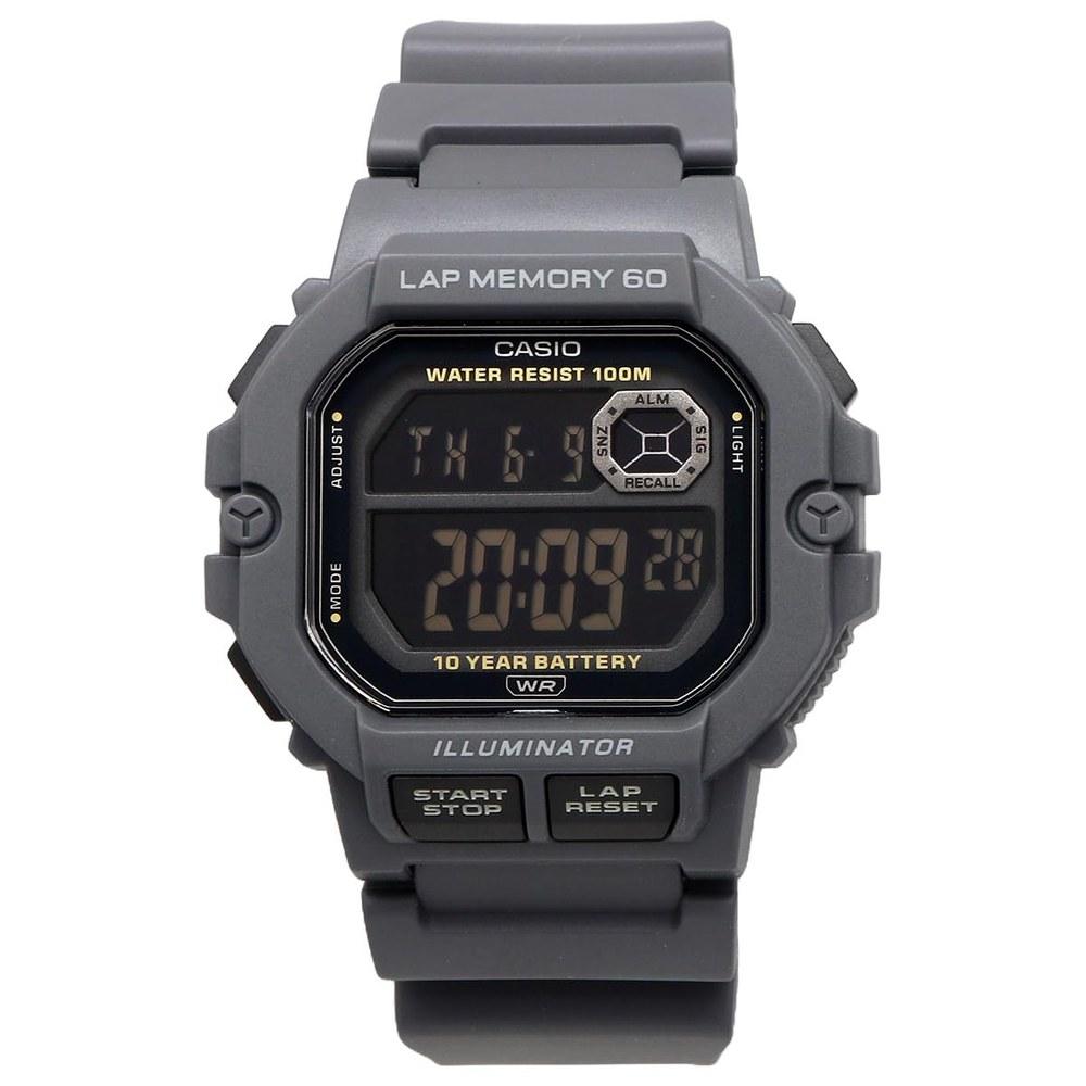 Casio Спортивные часы WS-1400H-8BV Серый Черный Инвертированный ЖК-дисплей Память на 60 кругов Мужские