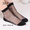 10 Pairs Spring and Summer Crystal Stockings Cool Clear Glass Stockings Women's Short Socks Women's Thin Socks