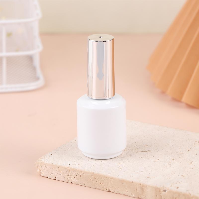 8/10/12/15Ml Empty Glass Nail Gel Bottle Matt White Filling Nail Polish Glue Sealing Basic Oils Light-Resistant Good Storage