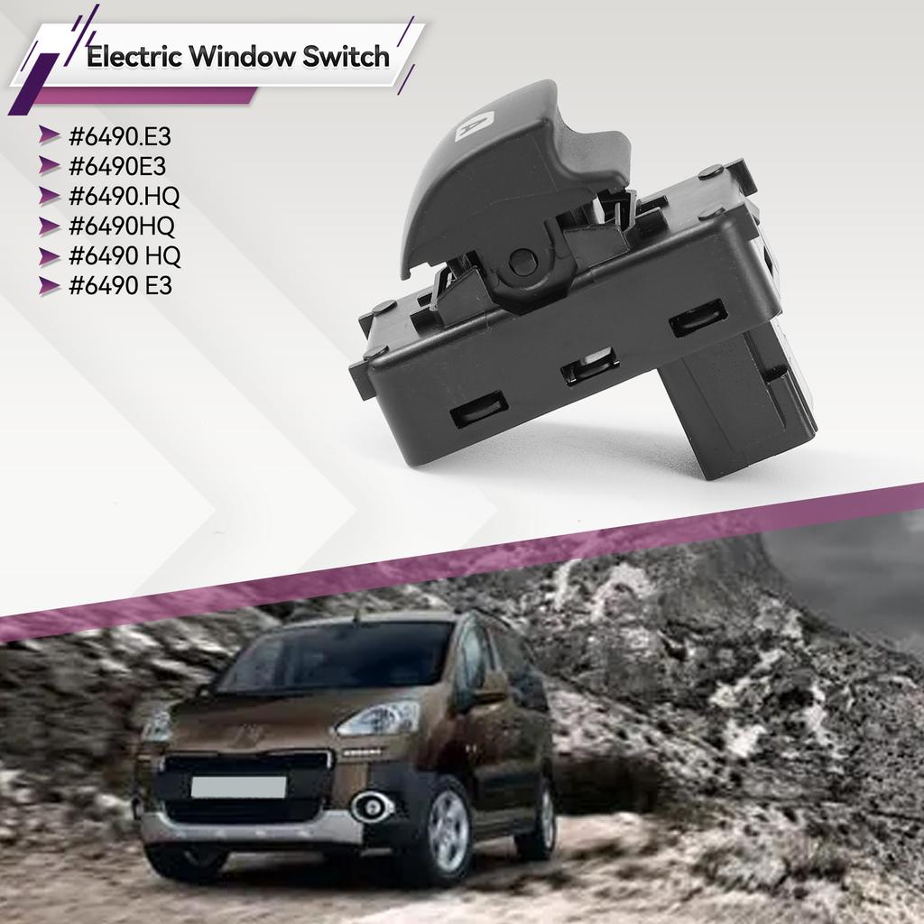 Master Power Window Control Switch Button 6490.E3 6490E3 For Citroen C4 Berlingo Peugeot Partner Passenger Side 6490.HQ 6490HQ