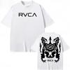 RVCA черная футболка летний принт короткий рукав модная Унисекс и Женский дизайн бренд Футболка топ уличный стиль
