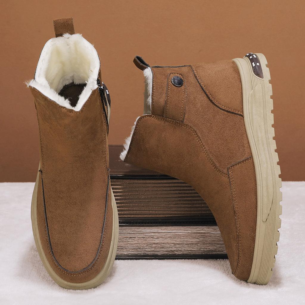 Golden Sapling Winter Snow Boots Men Fashion Platform Flats Shoes Thicken Warm Plush Ankle Botas Male Outdoor Windproof Shoes
