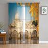 View At Tiber And St Peter Sheer Curtains for Living Room Transparent Tulle Window Curtain Bedroom Kitchen Decor Veil Drapes