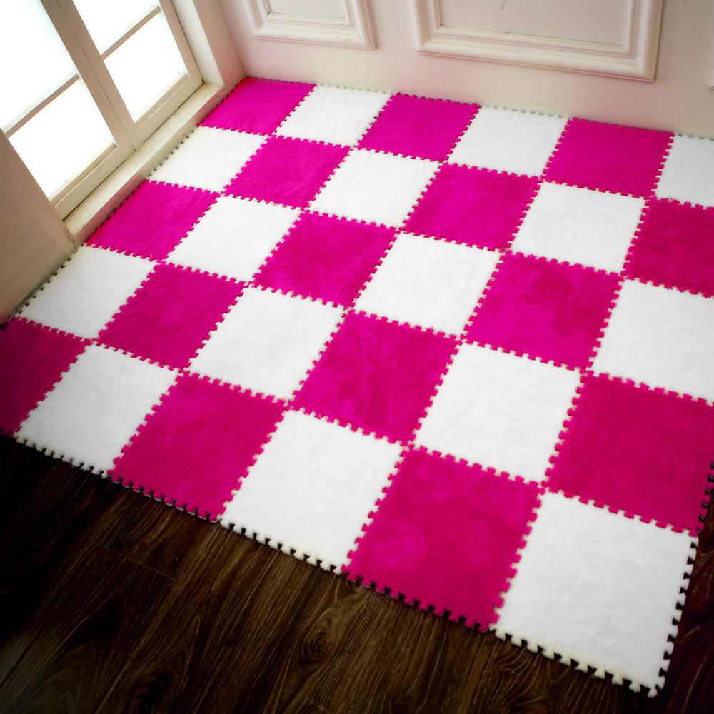 Детский ковер 30*30 см, коврик-головоломка из пены, коврик-головоломка из ЭВА, лохматый бархат, детский эко-пол, 7 цветов