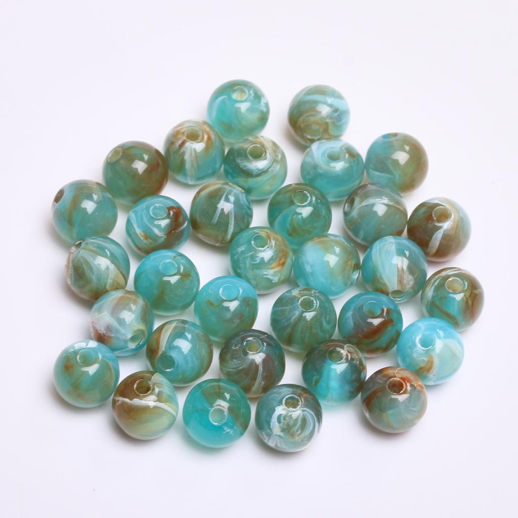 Бусины россыпью, аксессуары для бисероплетения, 8 мм, ручная работа, изготовление ювелирных изделий из смолы, браслет, ожерелье, аксессуары, 30 шт., модный имитационный нефритовый камень, круглый