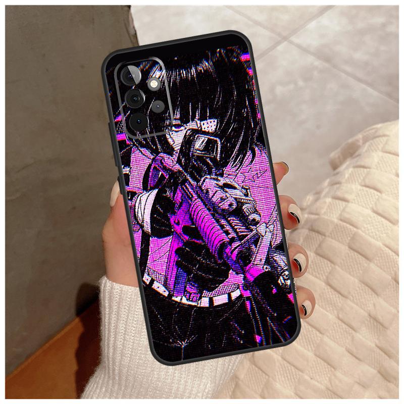 Аниме Vaporwave Glitch Чехол для Samsung Galaxy A13 A33 A53 A34 A54 A14 A15 A16 A26 A36 A56 A12 A32 A52 A06 A35 A55