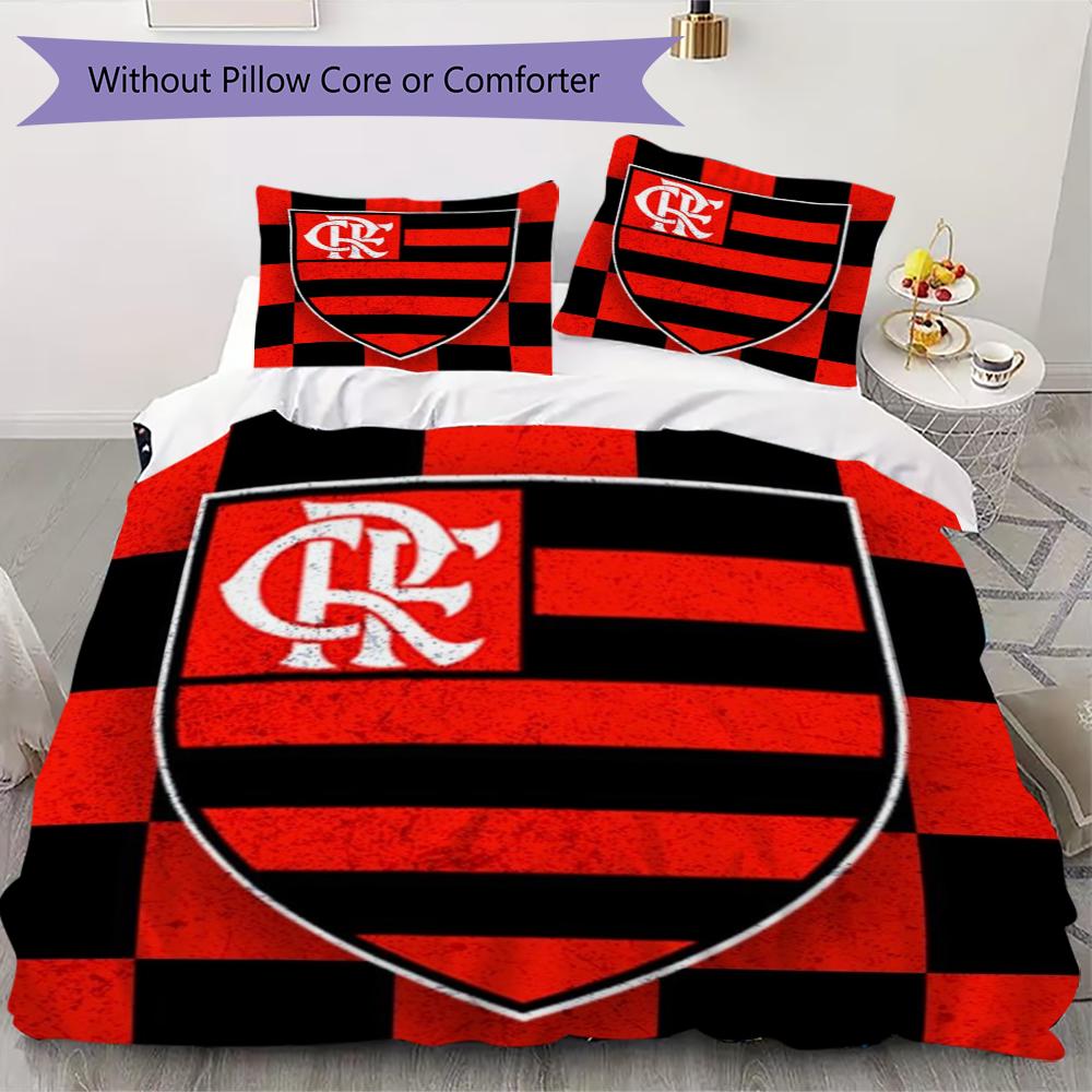 CR Flamengo Pattern Bedding uilt Set uilt Cover Pillowcase Home Decoration Birthday Gift (1 * duvet cover + 2 * pillowcase without core)