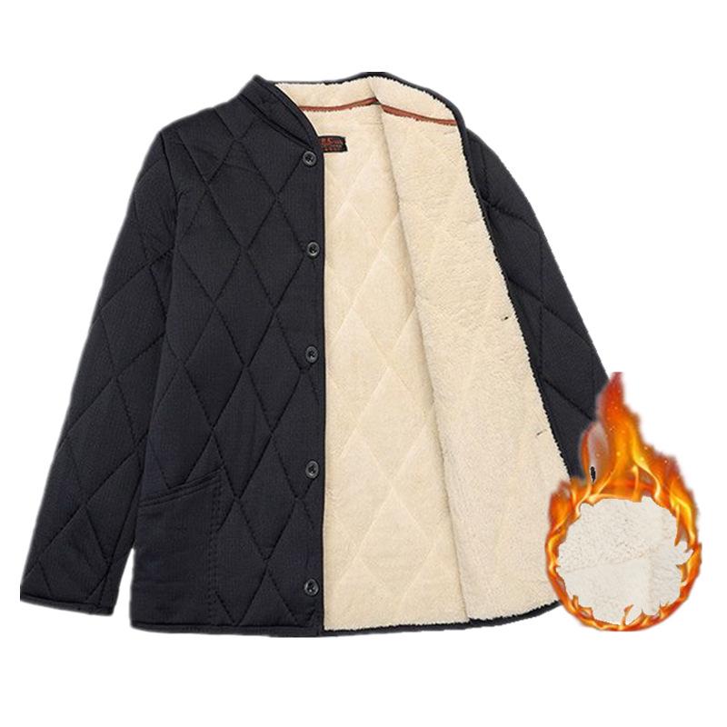 Мужской теплый зимний комплект: Хлопковый утепленный костюм (куртка и брюки) для пожилых – с флисовой подкладкой, верблюжий пух, идеально для папы или дедушки.