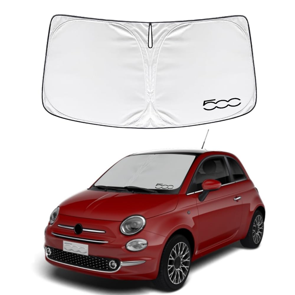 SAWAKAKI Fiat 500 Special Design 2008-2023 Солнцезащитный экран для лобового стекла, Защита от солнца, Защита от жары, Защита от жары, Компактное хранение