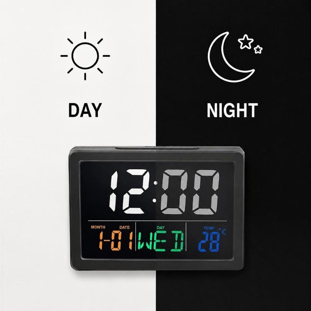 Multifunctional Large Screen Clock LED Display LCD Display Clock  Home Decoration