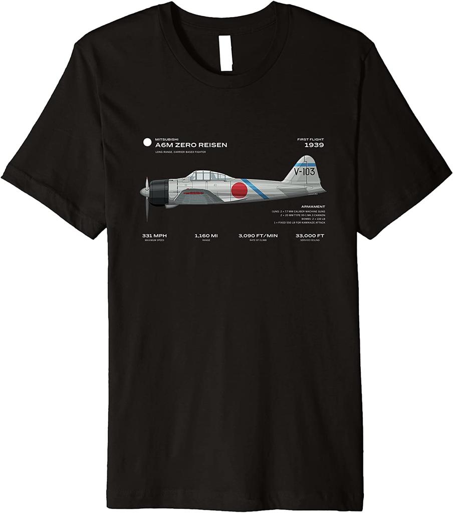 A6M Zero Risen Вторая мировая война Япония Самолет Истребитель Футболка Новая 100% Хлопок Короткий рукав Круглый вырез Повседневные футболки Свободный топ Размер S3XL