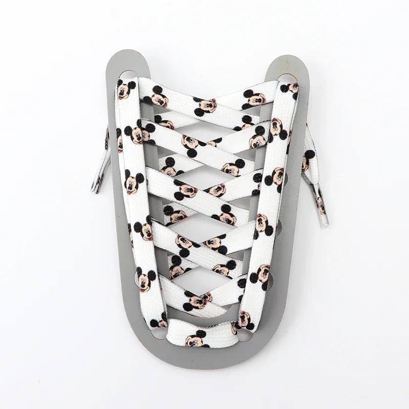 1Pair Cartoon Graffiti Printing Shoelaces Flat Shoe Laces Running Shoes Sneakers High Top Low Top Canvas Shoelace for Kids Adult
