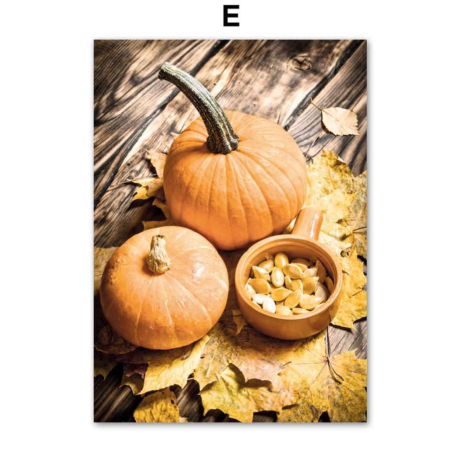 Осенний холм, лесная дорога, цветок тыквы, настенная живопись на холсте, постеры на скандинавскую тему и принты, современные картины для декора гостиной