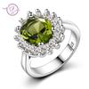 Flower Silver Rings with Peridot Stones Shining Luxury Wedding Jewelry Rings Engagement for Women 925 Ring On Sale
